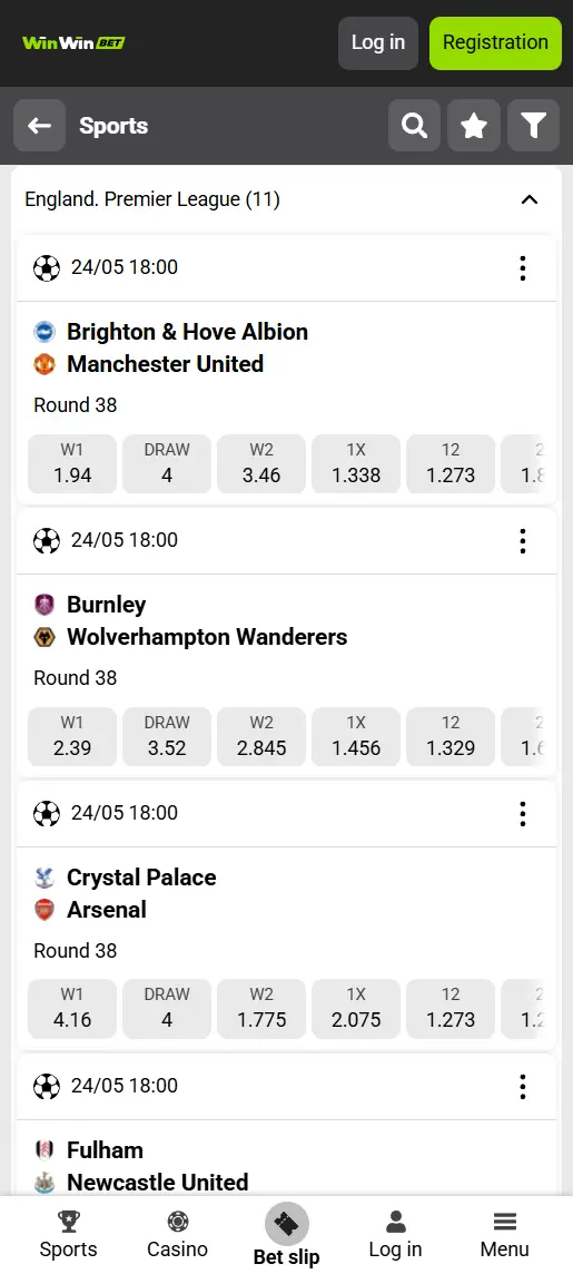 WinWin Bet screenshot 1